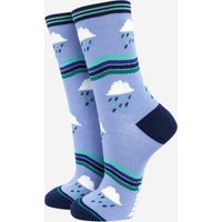 Sock Talk Women's Rain Clouds Bamboo Socks - Blue | Size: 3-7