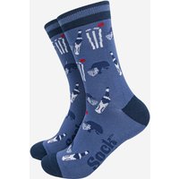 Sock Talk Men's Cricket Bamboo Socks in Blue | Size: 7-11