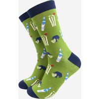 Sock Talk Men's Cricket Bamboo Socks in Green | Size: 7-11