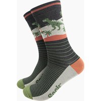 Sock Talk Men's T-Rex Palm Tree Bamboo Socks - Black/Green in Black | Size: 7-11
