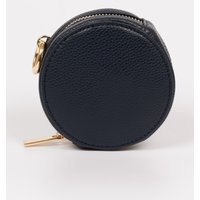 Etre Women's Finley Round Coin Purse - Navy Blue, Pebbled Faux Leather