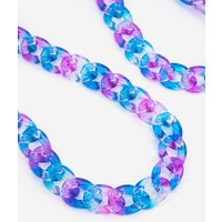 Sarta Women's Two Tone Curb Chain Link Acrylic Bag Strap in Blue & Violet