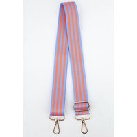 Sarta Women's Two Tone Alternating Stripe Bag Strap in Azure Blue & Orange