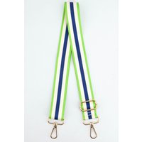 Sarta Women's Contrasting Colourblock Striped Bag Strap in Navy Blue & Lime