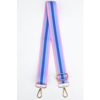 Sarta Women's Contrasting Colourblock Striped Bag Strap in Azure Pink