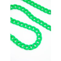 Sarta Women's Acrylic Cuban Link Chain Bag Strap - Lime Green