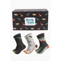 Sock Talk Men's Bamboo Socks Gift Box - T-Rex Dinosaurs | Size: 7-11