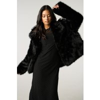 Faux Fur Coat Shawl Collar Jacket
