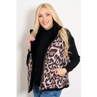 Tamsin Leopard Print Faux Fur Lined Reversible Gilet