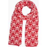 Sarta Women's Alessia Check Love Heart Heavyweight Winter Scarf in Red