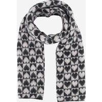 Sarta Women's Alessia Check Love Heart Heavyweight Winter Scarf in Black