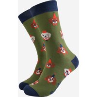 Party Dogs Bamboo Socks Green Navy