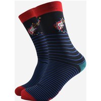 Guitar Christmas Lights Bamboo Socks Black Blue