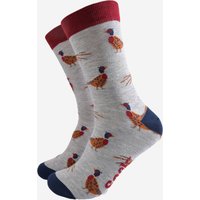 Bamboo Socks Grey Blue Pheasant