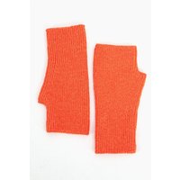Sarta Women's Dylan Wrist Warmers - Orange, Knitted in Orange