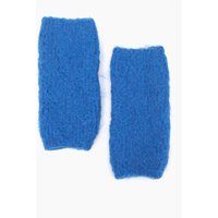 Textured Wrist Warmers Royal Blue Knitted Blue