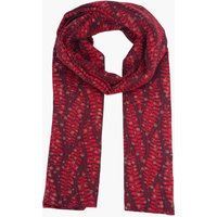 Sarta Women's Clover Fern Leaf Lightweight Scarf in Red