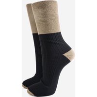 Sock Talk Women's Folding Cuff Cotton Glitter Socks in Gold | Size: 3-7