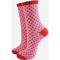 Sock Talk Women's Small Polka Dots Glitter Ankle Socks in Light Pink | Size: 3-7