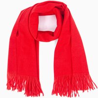Sarta Women's Red Heavyweight Winter Scarf Tasselled Shawl Wrap