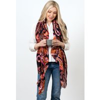 Sarta Women's Ashton Paisley Print Lightweight Scarf in Burnt Orange