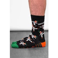 Sock Talk Men's Carrate Combed Cotton Funny Crew Socks in Black | Size: 7-11