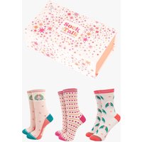 Sock Talk Women's Love Birds Bamboo Socks Gift Box in Cream | Size: 3-7