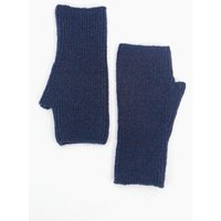 Sarta Women's Dylan Wrist Warmers - Navy Blue, Knitted in Blue