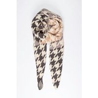 Sarta Women's Jana Heavyweight Houndstooth Scarf - Dark Grey