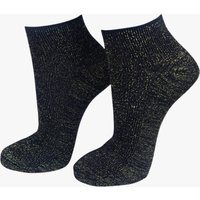 Sock Talk Women's Womens Black Glitter Anklet Trainer Socks Gold Sparkly Shimmer | Size: 3-7