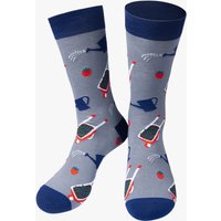 Sock Talk Men's Mens Bamboo Socks Gardening Novelty Socks Wheelbarrows Grey | Size: 7-11