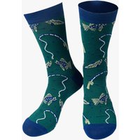 Sock Talk Men's Angler Fishing Bamboo Socks - Green | Size: 7-11