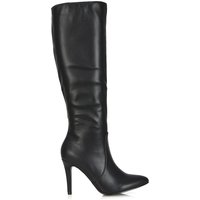 XY London Women's 'Bree' Pointed Toe Zip-up Stiletto Heel Knee High Boots in Black | Size: 7