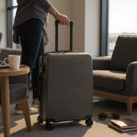 Infinity Leather Hard Shell Cabin 48 x 37 x 20 cm Luggage Suitcase Suitable for Easyjet, Ryanair in Dark Grey