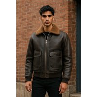 Bomber Sheepskin Collar G 1 Pilot Jacket Harbor