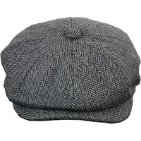 Infinity Leather Men's Peaky Blinders Tweed Gatsby Hat in Grey | Size: Small