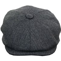 Infinity Leather Men's Peaky Blinders Tweed Gatsby Hat in Charcoal | Size: XL