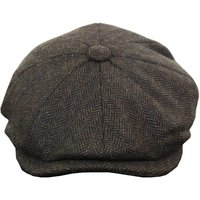 Infinity Leather Men's Peaky Blinders Tweed Gatsby Hat in Brown | Size: XL