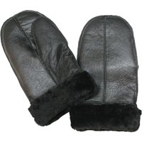 Infinity Leather Sheepskin Mittens in Black | Size: Large