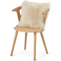 Infinity Leather Luxury Genuine Sheepskin 40x40cm Real Wool Single Sided Cushion in Beige | Size: 40 cm x 40 cm