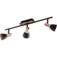 Loops Flush Ceiling Light Colour Black Copper Shade Bulb GU10 3x3.3W Included
