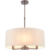 Loops Ceiling Pendant Light Antique Bronze & Marble Fabric 3 x 40W E14 e10096