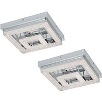 Loops 2 PACK Wall Flush Ceiling Light Chrome Shade Chrome Clear Plastic Crystal LED