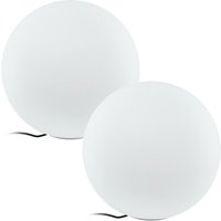 Loops 2 PACK IP65 Outdoor Garden Ball Light White Plastic 1x 40W E27 500mm Globe