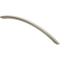 Loops Curved Bow Cabinet Pull Handle 226 x 10mm 192mm Fixing Centers Satin Nickel in Metallics