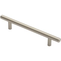 Loops Round T Bar Cabinet Pull Handle 188 x 12mm 128mm Fixing Centres Satin Nickel in Metallics