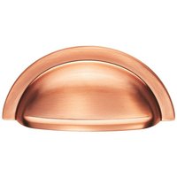 Loops Cabinet Cup Pull Handle 91 x 45mm 76mm Fixing Centres Satin Copper
