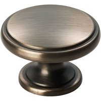 Loops Ring Domed Cupboard Door Knob 38.5mm Diameter Gun Metal Cabinet Handle
