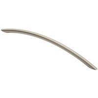 Loops Curved Bow Cabinet Pull Handle 256 x 10mm 224mm Fixing Centres Satin Nickel in Metallics