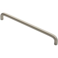 Loops Round D Bar Cabinet Pull Handle 202 x 10mm 192mm Fixing Centres Satin Nickel in Metallics